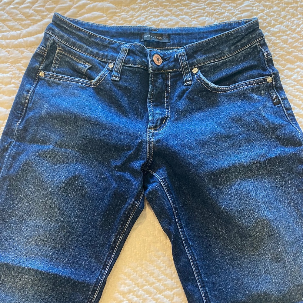 Women Silver Boyfriend Jean 28x29